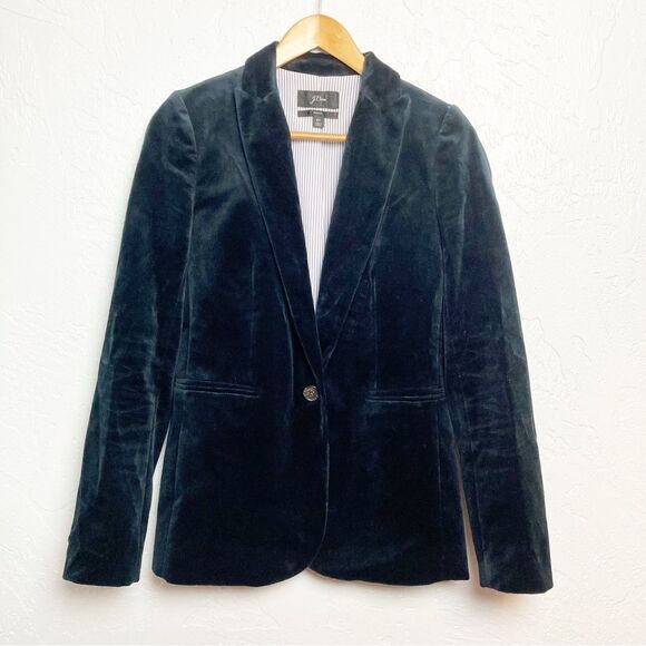 J. Crew Jackets & Blazers - J Crew Velvet Parke Blazer Size 2T Black